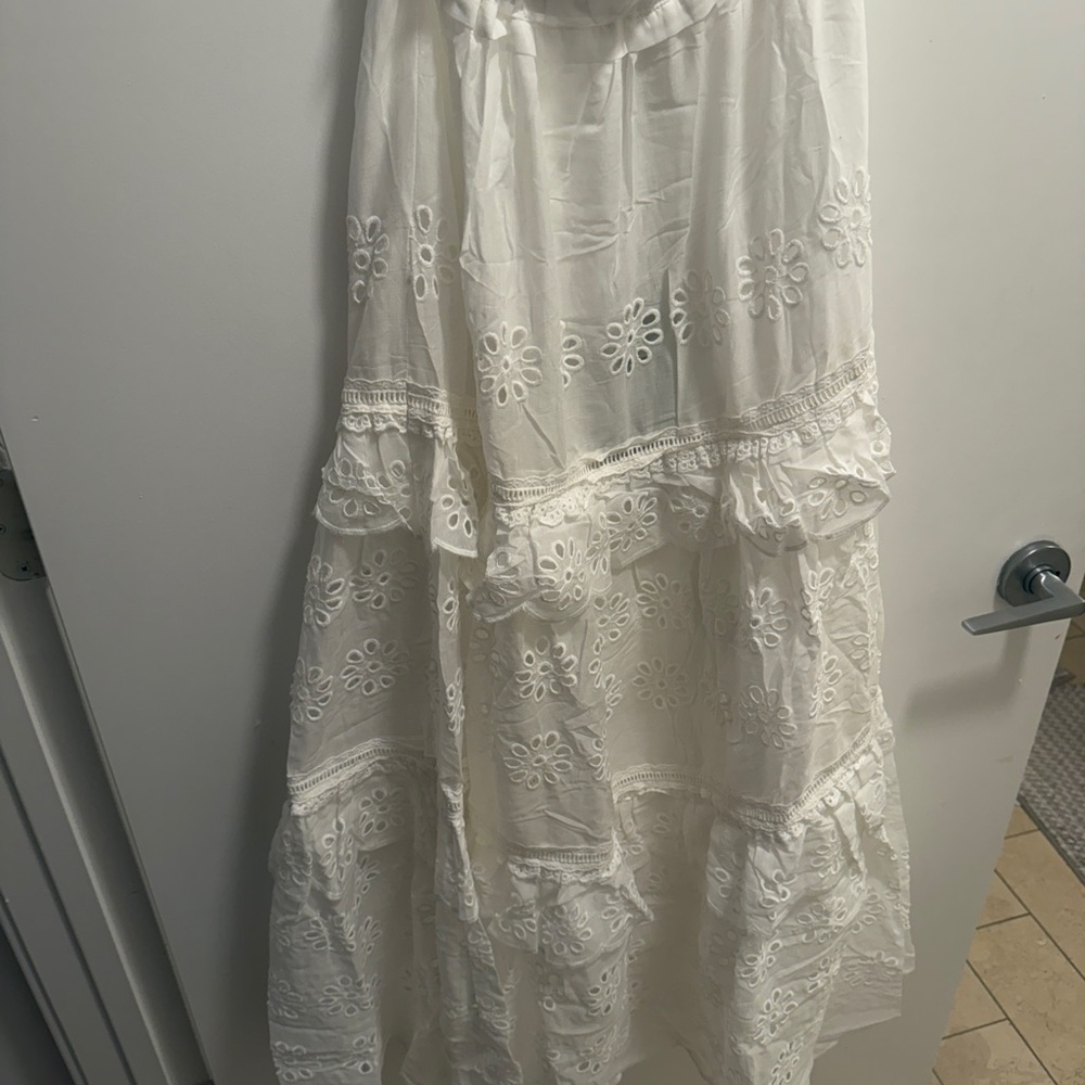 NWT Farm Rio Eyelet Cotton Ruffle Maxi Skirt - Picture 6 of 8